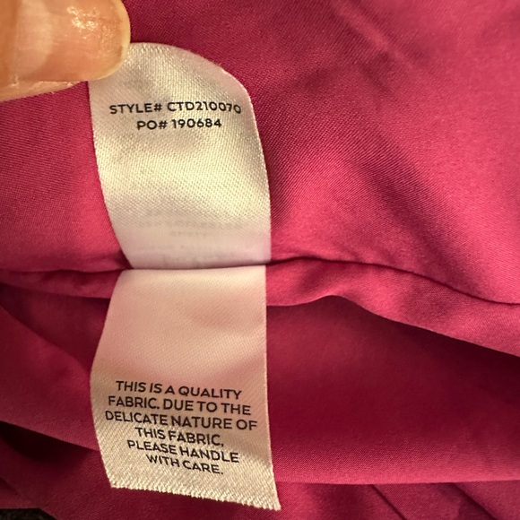 Lulu's Graceful Sophistication Magenta Pink Satin Bow Tie Straps Midi Dress M - Picture 8 of 12